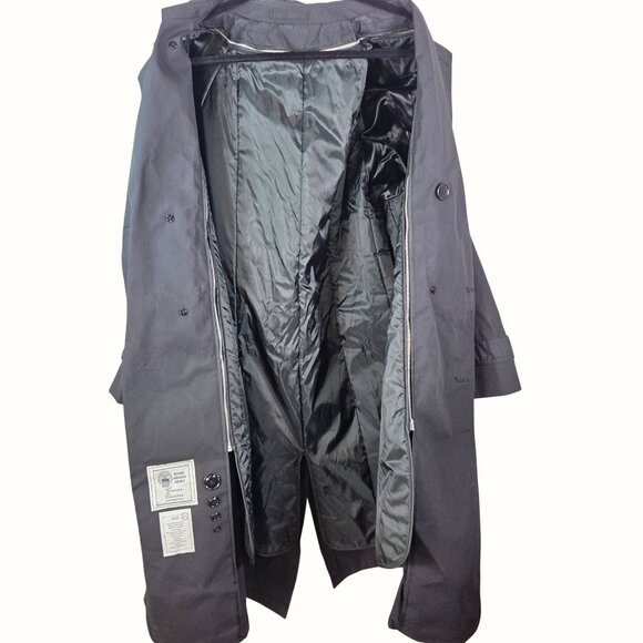 American Apparel Mens Black Military Trench Coat 44R Garrison Collection All Wea - Picture 6 of 9